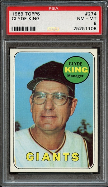 1969 TOPPS 274 CLYDE KING PSA NM-MT 8