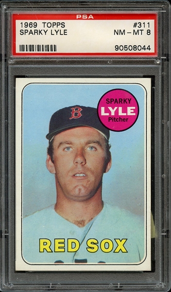 1969 TOPPS 311 SPARKY LYLE PSA NM-MT 8