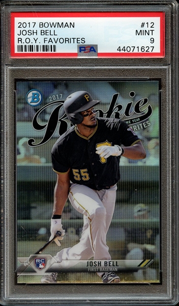 2017 BOWMAN ROOKIE OF THE YEAR ROY FAVORITES 12 JOSH BELL R.O.Y. FAVORITES PSA MINT 9