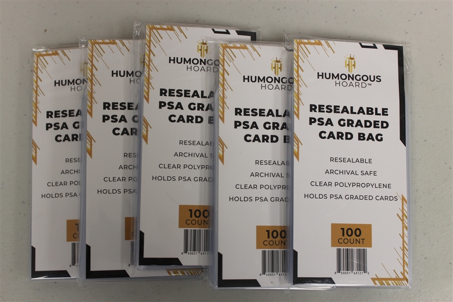 (500) Humongous Hoard Resealable PSA Graded Card Bags - 5 Packs of 100