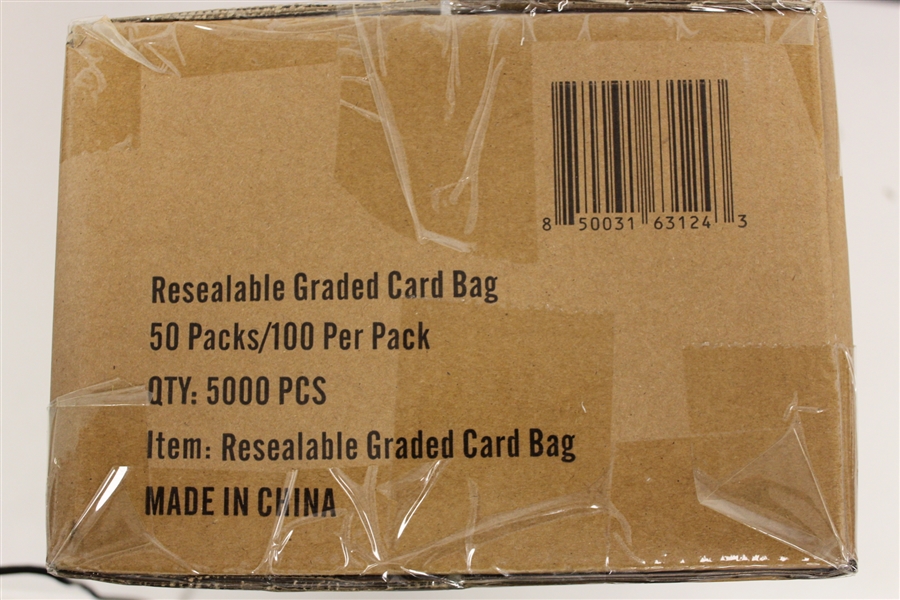 (5000) Humongous Hoard Resealable Graded Card Bags - 50 Packs of 100 Case
