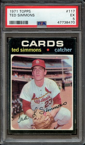 1971 TOPPS 117 TED SIMMONS PSA EX 5