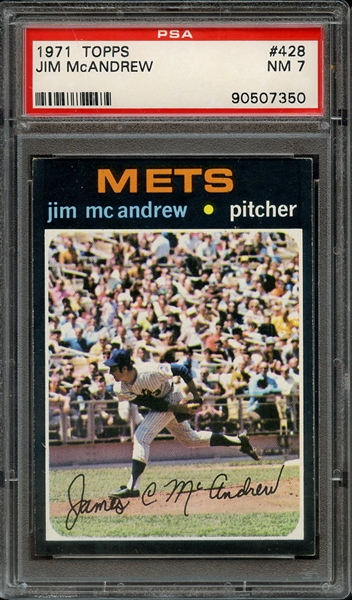 1971 TOPPS 428 JIM McANDREW PSA NM 7
