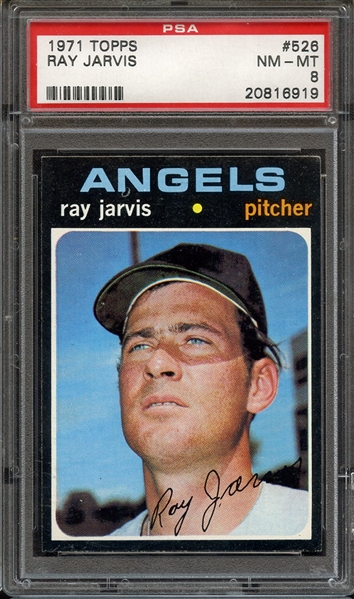 1971 TOPPS 526 RAY JARVIS PSA NM-MT 8