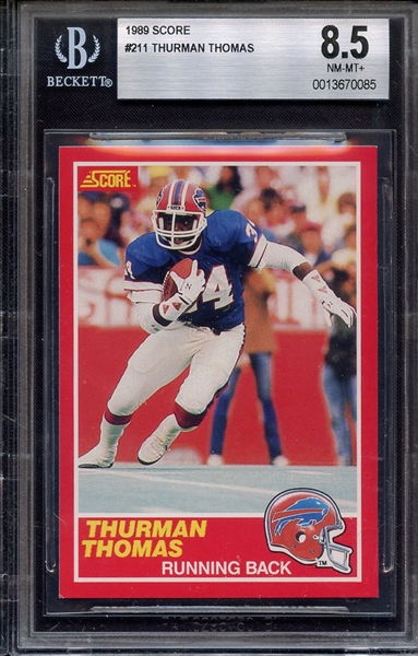1989 SCORE 211 THURMAN THOMAS BGS NM-MT+ 8.5