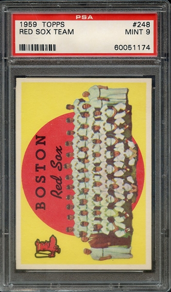 1959 TOPPS 248 RED SOX TEAM PSA MINT 9