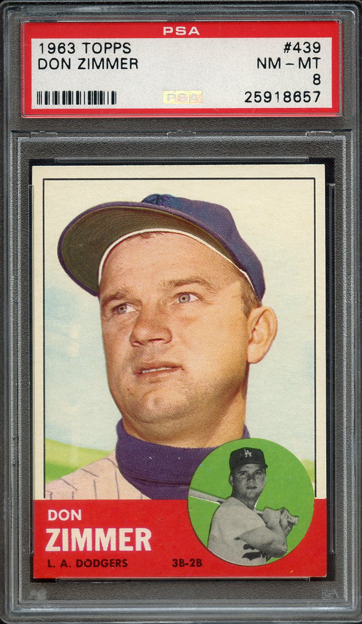 Lot Detail Topps Don Zimmer Psa Nm Mt