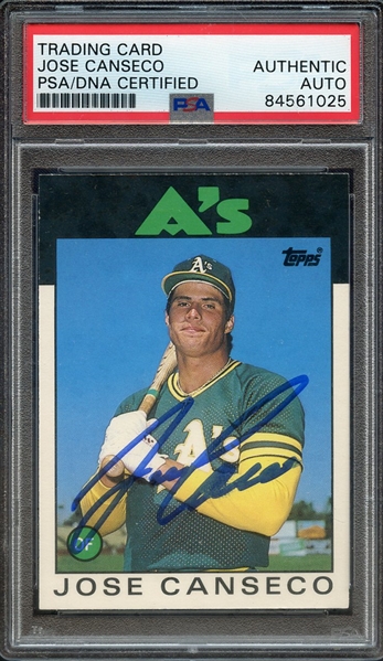 1986 TOPPS TRADED 20T SIGNED JOSE CANSECO PSA/DNA AUTO AUTHENTIC
