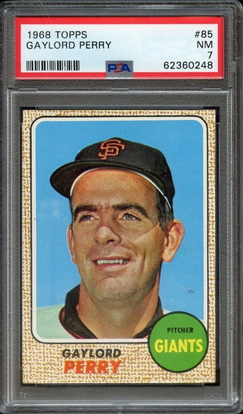 1968 TOPPS 85 GAYLORD PERRY PSA NM 7