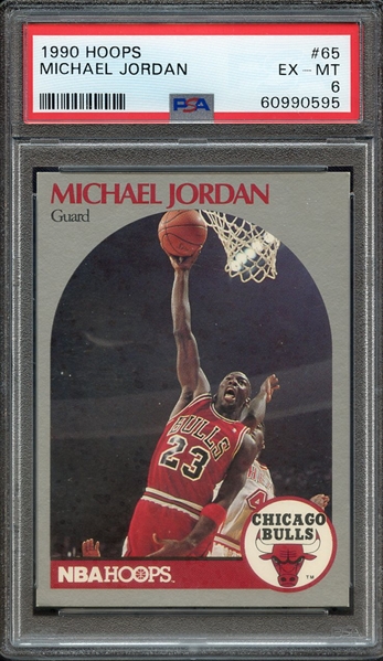 1990 HOOPS 65 MICHAEL JORDAN PSA EX-MT 6