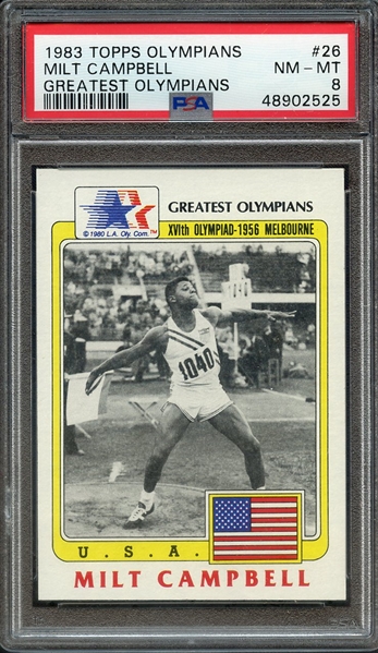1983 TOPPS GREATEST OLYMPIANS 26 MILT CAMPBELL GREATEST OLYMPIANS PSA NM-MT 8