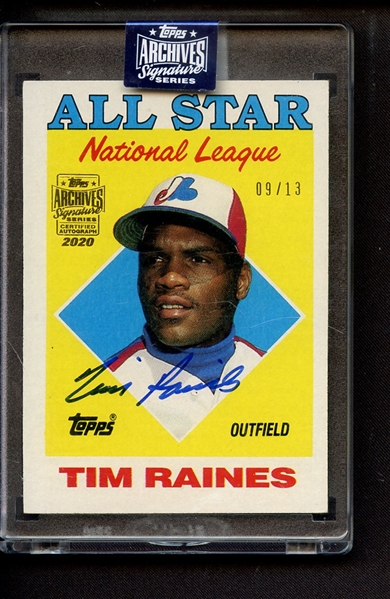 2020 TOPPS ARCHIVES BUYBACK 1988 TIM RAINES AUTOGRAPH 09/13