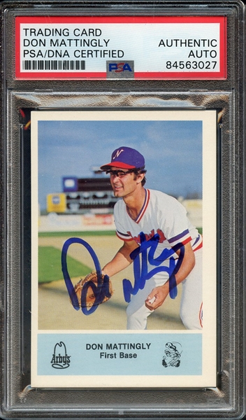 1981 ARBY'S SIGNED DON MATTINGLY PSA/DNA AUTO AUTHENTIC