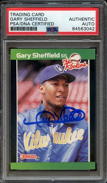 1989 DONRUSS ROOKIES 1 SIGNED GARY SHEFFIELD PSA/DNA AUTO AUTHENTIC