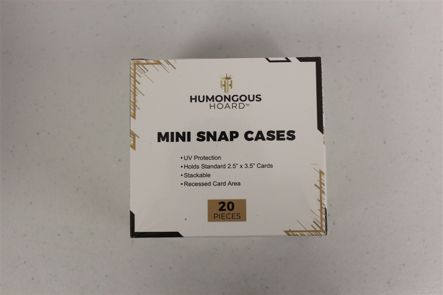 (200) Humongous Hoard Mini Snap Card Holders 35Pt Stackable UV Protection Box