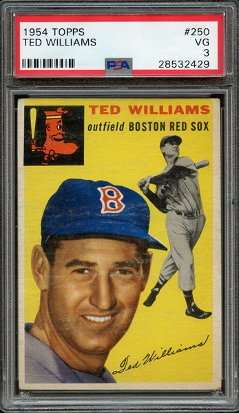 1954 TOPPS 250 TED WILLIAMS PSA VG 3