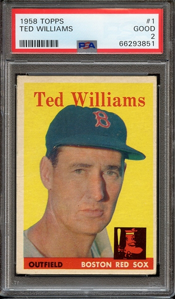 1958 TOPPS 1 TED WILLIAMS PSA GOOD 2