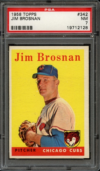 1958 TOPPS 342 JIM BROSNAN PSA NM 7
