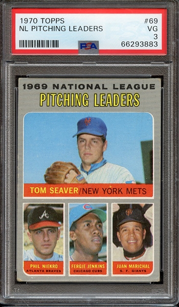 1970 TOPPS 69 NL PITCHING LEADERS PSA VG 3