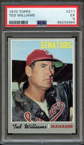 1970 TOPPS 211 TED WILLIAMS PSA EX 5