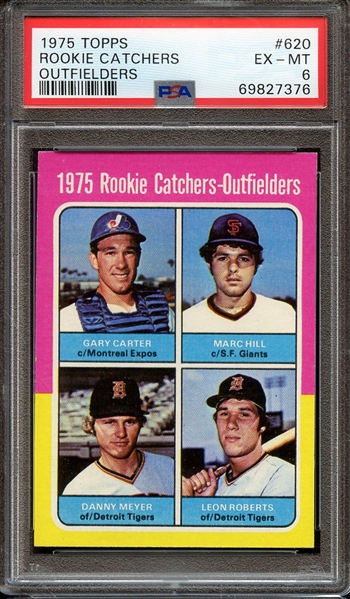1975 TOPPS 620 ROOKIE CATCHERS OUTFIELDERS PSA EX-MT 6