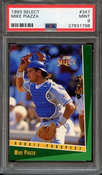 1993 SELECT 347 MIKE PIAZZA PSA MINT 9