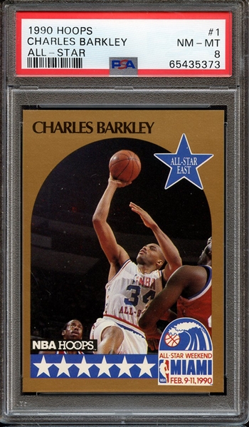 1990 HOOPS 1 CHARLES BARKLEY ALL-STAR PSA NM-MT 8