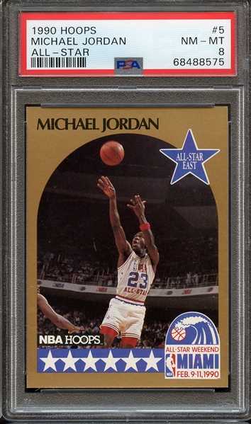1990 HOOPS 5 MICHAEL JORDAN ALL-STAR PSA NM-MT 8