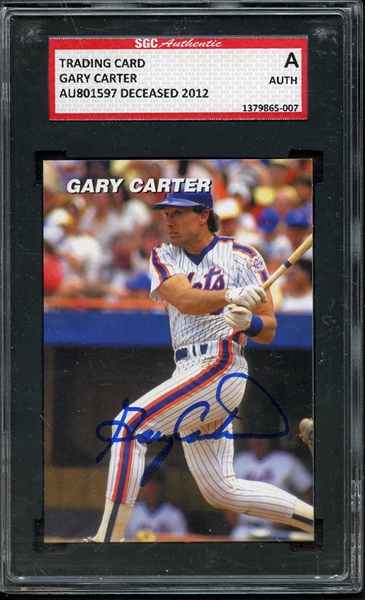 GARY CARTER SIGNED TRADING CARD SGC AUTHENTIC