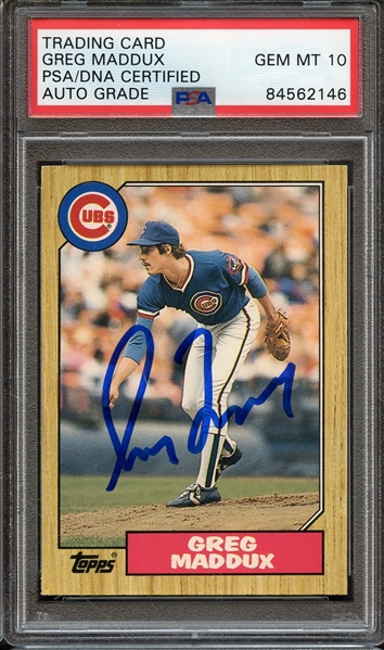 1987 TOPPS TRADED 70T SIGNED GREG MADDUX PSA/DNA AUTO 10