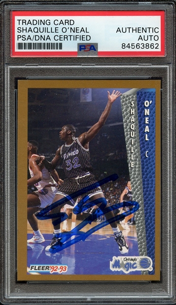 1992 FLEER 401 SIGNED SHAQUILLE O'NEAL PSA/DNA AUTO  AUTHENTIC