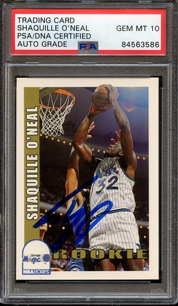 1992 HOOPS 442 SIGNED SHAQUILLE O'NEAL PSA/DNA AUTO 10