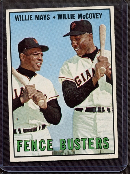 1967 TOPPS 423 FENCE BUSTERS WILLIE MAYS WILLIE MCCOVEY POOR