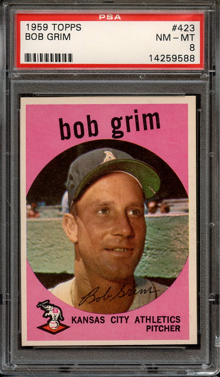 Lot Detail Topps Bob Grim Psa Nm Mt