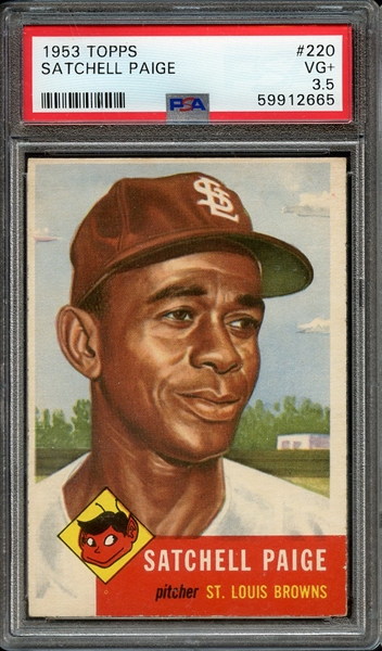 1953 TOPPS 220 SATCHELL PAIGE PSA VG+ 3.5