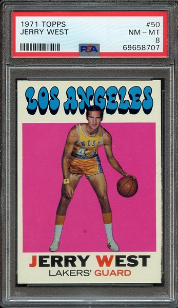 1971 TOPPS 50 JERRY WEST PSA NM-MT 8
