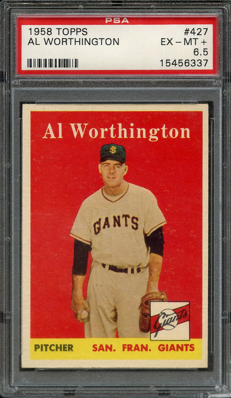 Lot Detail Topps Al Worthington Psa Ex Mt