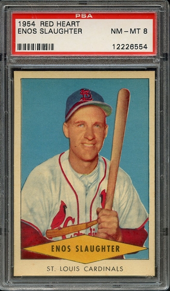 1954 RED HEART ENOS SLAUGHTER PSA NM-MT 8