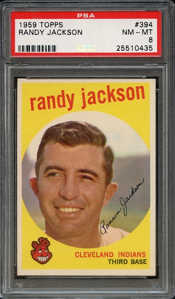 1959 TOPPS 394 RANDY JACKSON PSA NM-MT 8