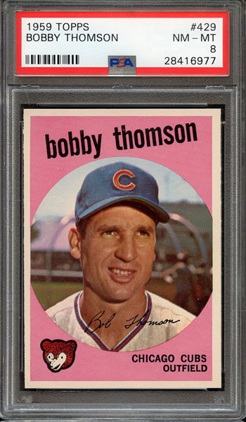 1959 TOPPS 429 BOBBY THOMSON PSA NM-MT 8