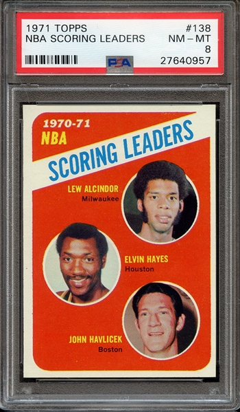 1971 TOPPS 138 NBA SCORING LEADERS PSA NM-MT 8