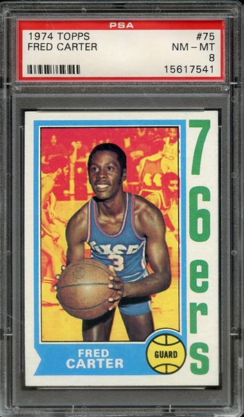 1974 TOPPS 75 FRED CARTER PSA NM-MT 8