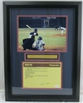 Hank Aaron Signed Framed Original 715th HR Congratulatory Telegram w/ 8x10 Photo JSA COA