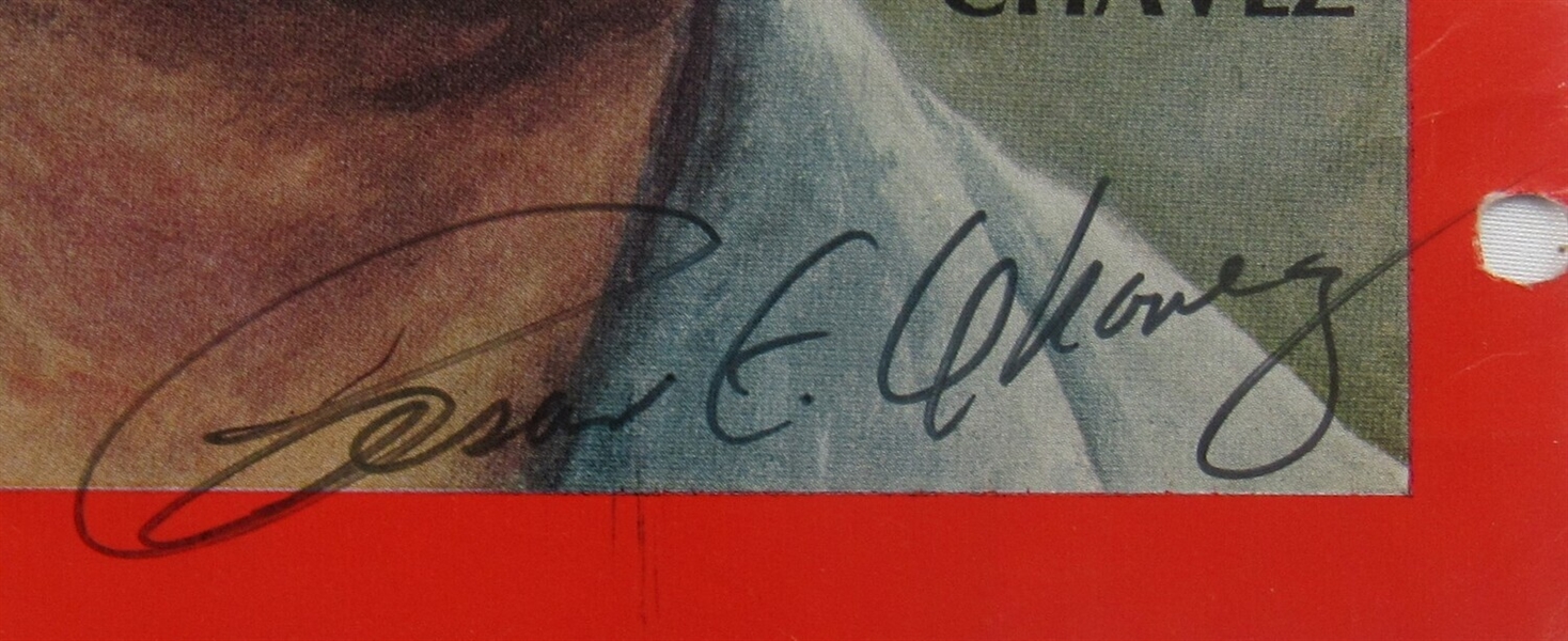 Cesar Chavez Signed Auto Autograph Time Magazine Cut Cover 7/4/69 JSA AE26316