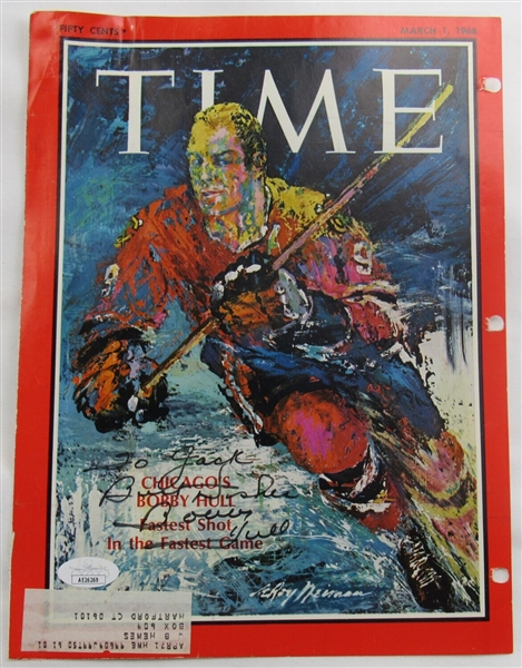 Bobby Hull Signed Auto Autograph Time Magazine Cut Cover 3/1/68 JSA AE26269