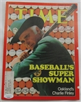 Charles Finley Twice Signed Auto Autograph Time Magazine Cut Cover 8/18/75 JSA AE26354