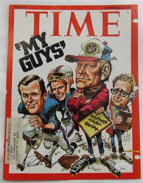 Donald Rumsfeld Signed Auto Autograph Time Magazine Cut Cover 11/17/75 JSA AE26353