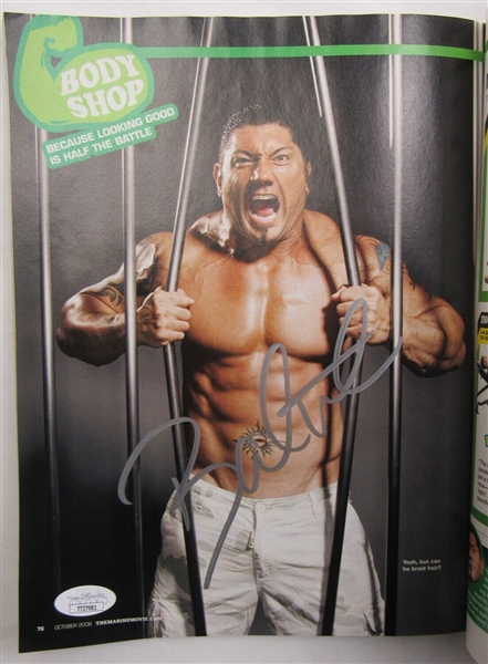Batista Signed Auto Autograph WWF WWE Magazine Issue October 2006 JSA TT37981