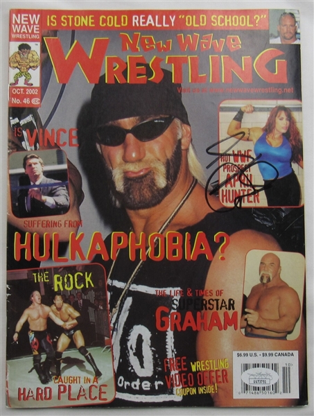 April Hunter Signed WWE WWF Magazine October 2002 JSA UU73751