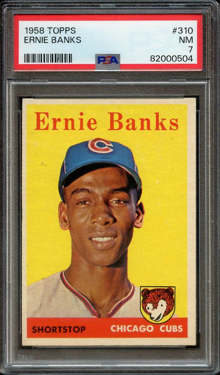 Lot Detail Topps Ernie Banks Psa Nm